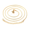 201 Stainless Steel Round Snake Chain Necklaces for Women NJEW-G140-06A-G-1-2