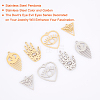 16Pcs 4 Style 201 Stainless Steel Pendants STAS-DC0001-63-4