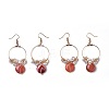 Pearl Chip Beads Dangle Earrings EJEW-L218-06-1