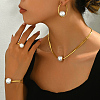 201 Stainless Steel Snake Bone Chain Bracelets & Earrings & Necklaces & Rings Sets RR0582-4