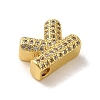 Brass Micro Pave Clear Cubic Zirconia Charms ZIRC-C009-01G-K-2