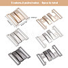 CHGCRAFT 6 Pairs 3 Colors Alloy Interlocking Clasps FIND-CA0009-21-2