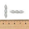 SHEGRACE Brass Pave Clear Cubic Zirconia Triple Oval Links Connector Charms XGRQ3P683-644P-3