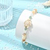 Natural Freshwater Shell & Gemstone & Synthetic Turquoise & Non-magnetic Hematite Beads Stretch Bracelets for Women BJEW-JB13810-4