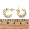 C-Shaped Brass Micro Pave Clear Cubic Zirconia Stud Earrings EJEW-M077-09G-3