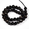 Natural Golden Sheen Obsidian Beads Strands G-S345-6mm-20-3