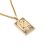 304 Stainless Steel Curb Chain Rectangle with Constellation Pendant Necklaces PW-WG0F5D0-26-1