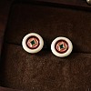 Brass Enamel Stud Earrings for Women WGB35AF-03-1