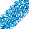 Electroplate Transparent Glass Beads Strands GL-N002-01A-A11-1