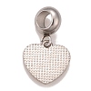 304 Stainless Steel Crystal Rhinestone European Dangle Charms STAS-F278-14P-2
