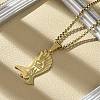 304 Stainless Steel Eagle Pendant Necklaces NJEW-H055-06G-3