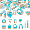  20Pcs 10 Styles Ocean Theme Transparent Resin & white Wood Big Pendants RESI-TA0001-88-9