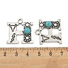 Synthetic Turquoise & Alloy Pendants PALLOY-H146-01AS-H-3