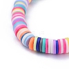 Handmade Polymer Clay Heishi Beads Stretch Bracelets BJEW-JB05300-01-3
