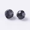 Black Faceted Round Acrylic Spacer Beads X-PAB6mmY-1-2