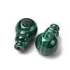 Natural Malachite 3 Hole Guru Beads G-D312-03-2