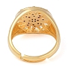 Sun with Eye Brass Micro Pave Clear Cubic Zirconia Adjustable Rings for Women RJEW-Q819-15G-3