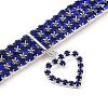 Adjustable 3-Row Iron Rhinestone Cup Chain Pet Collars LS-AJEW-A054-01B-2