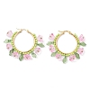 Glass Hoop Earrings EJEW-TA00589-03-1