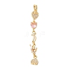 Brass Micro Pave Pink Cubic Zirconia Big Pendants CU-CBA2C2D-17G-1