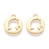Brass Micro Pave Clear Cubic Zirconia Pendants KK-T078-09G-02-2