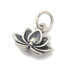 925 Sterling Silver Flower Charms with Jump Rings and 925 Stamp STER-M021-02AS-04-2