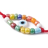 Adjustable Evil Eye Lampwork & Seed Braided Bead Bracelet BJEW-JB09487-3