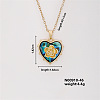 Vintage Brass Micro Pave Cubic Zirconia Heart Pendant Necklace for Women MF6183-4-1