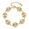 304 Stainless Steel Coffee Bean Link Chain Bracelets X-BJEW-D359-14B-G-3