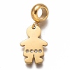 304 Stainless Steel European Dangle Charms STAS-I177-14G-1
