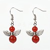 Angel Natural & Synthetic Mixed Stone Dangle Earrings EJEW-JE01587-2