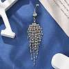 Alloy Crystal Rhinestone Dangle Curved Barbell Belly Rings LS-AJEW-R007-04P-03-3