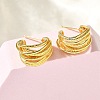 Multilayer C-Shaped Brass Stud Earrings EJEW-R018-03G-2