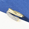 Brass Micro Pave Cubic Zirconia Open Cuff Ring for Women RJEW-F177-03GP-03-1