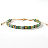 2Pcs 2 Styles Natural Fuchsite & Glass & Iron Braided Bead Bracelet Sets VQ5564-5