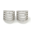 Brass Micro Pave Cubic Zirconia Cuff Earrings EJEW-C104-067P-1