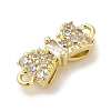 Brass Pave Clear Cubic Zirconia Connector Charms KK-G499-14G-2