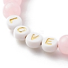 Round Imitation Gemstone & Plating Beads Stretch Bracelet Sets BJEW-JB06409-01-4