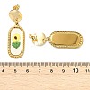 304 Stainless Steel & Cloth Embroidery Stud Dangle Earrings EJEW-JE07298-01-5