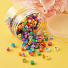 Handmade Polymer Clay Flat Round with Capital Letter Beads CLAY-CW0001-01-5