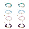 8Pcs 4 Styles Natural Gemstone Chip Braided Bead Bracelets BJEW-MA00001-1