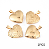 2Pcs 316 Surgical Stainless Steel Locket Pendants STAS-YW0003-16G-1