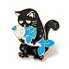 Cat with Fish Enamel Pin FIND-K005-14LG-1