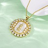 Brass Clear Cubic Zirconia Flat Round with Virgin Mary Pendant Necklaces NJEW-C071-07B-G-1