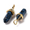 Synthetic Blue Hubei Turquoise Pointed Pendants G-K329-07G-3