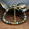 Natural Indian Agate Rondelle Beaded Bracelets FS-WGEAC01-05-1