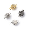 Alloy Rhinestone Magnetic Clasps with Loops RB-H116-3-M-1