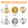 SUPERFINDINGS 200Pcs 2 Colors Alloy Bell Pendants FIND-FH0008-15-2