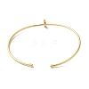 Rack Plating Brass Micro Pave Clear Cubic Zirconia Letter Open Cuff Bangles BJEW-A018-01G-I-3