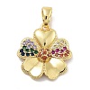 Rack Plating Brass Micro Pave Cubic Zirconia Pendants KK-Z071-75G-02-1